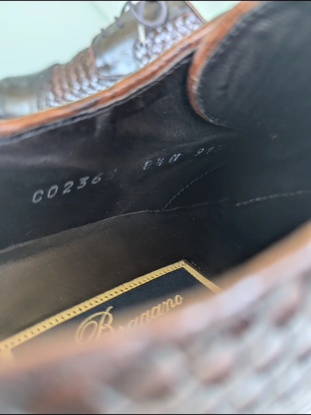Men's Woven Leather Derby Shoes - Brown/Black